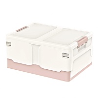 Ящик пластиковый складной белый, дно розовое, 480х360х240 мм в Пензе Ящик пластиковый складной белый, дно розовое, 480х360х240 мм в Пензе