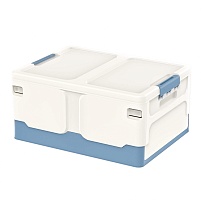 Ящик пластиковый складной белый, дно синее, 480х360х240 мм в Пензе Ящик пластиковый складной белый, дно синее, 480х360х240 мм в Пензе