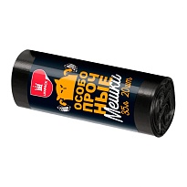 Мешки для мусора 35 л, черные, в рулоне 20 шт., ПНД, 12 мкм, 600х500 мм, Особопрочные, МП7788 в Пензе