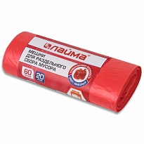 Мешки для мусора 60 л, красный, в рулоне 20 шт., ПНД, 10 мкм, 680х580 мм, LAIMA, 606702 в Пензе Мешки для мусора 60 л, красный, в рулоне 20 шт., ПНД, 10 мкм, 680х580 мм, LAIMA, 606702 в Пензе