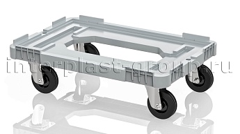 Тележка пластиковая с отверстием без тормозов серая в Пензе Тележка пластиковая с отверстием без тормозов серая в Пензе