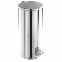 Урна для мусора с педалью, усиленное, Титан, 50 л, кольцо под мешок, нержавеющая сталь, хром в Пензе
