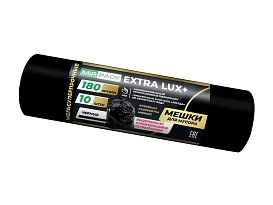 Мешки для мусора 180 л, черные, в рулоне 10 шт., ПВД, 60 мкм, 1100х930 мм, EXTRA LUX+, 1801098 в Пензе