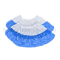 Бахилы бело-синие 1000 шт (500 пар), 48 мкм, двойная подошва, с одной резинкой, Эконом+ в Пензе Бахилы бело-синие 1000 шт (500 пар), 48 мкм, двойная подошва, с одной резинкой, Эконом+ в Пензе