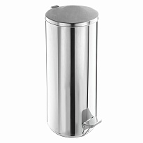 Ведро для мусора с педалью, усиленное, Титан, 30 л, кольцо под мешок, нержавеющая сталь, хром в Пензе