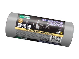 Мешки для мусора 240 л, ароматизированные, серые, в рулоне 10 шт., ПВД 40 мкм, 1500х1100 мм, СИЛАЧИ, sil240111101 в Пензе