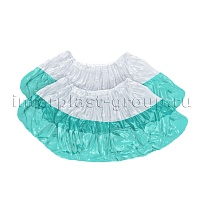 Бахилы бело-бирюзовые 1000 шт (500 пар), 48 мкм, двойная подошва, с одной резинкой, Эконом+ в Пензе Бахилы бело-бирюзовые 1000 шт (500 пар), 48 мкм, двойная подошва, с одной резинкой, Эконом+ в Пензе