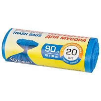 Мешки для мусора 90 л, синие, в рулоне 20 шт., ПНД, 14 мкм, 900х700 мм, LAIMA ULTRA, 607693 в Пензе