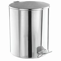 Ведро для мусора с педалью, усиленное, ТИТАН, 7 л, кольцо под мешок, нержавеющая сталь, хром в Пензе