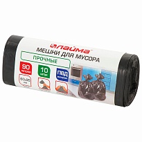 Мешки для мусора 90 л, черные, в рулоне 10 шт., ПВД, 25 мкм, 950х600 мм, LAIMA, 605332 в Пензе Мешки для мусора 90 л, черные, в рулоне 10 шт., ПВД, 25 мкм, 950х600 мм, LAIMA, 605332 в Пензе