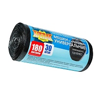 Мешки для мусора 180 л, с ушками, черные, в рулоне 30 шт., ПНД, 20 мкм, 1150х800 мм, Крепак, 4607075710399 в Пензе Мешки для мусора 180 л, с ушками, черные, в рулоне 30 шт., ПНД, 20 мкм, 1150х800 мм, Крепак, 4607075710399 в Пензе