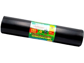 Мешки для мусора 280 л, ароматизированные, черные, в рулоне 10 шт., ПВД 110 мкм, 1400х930 мм, Добрыня, Dob28010black в Пензе