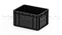 Евроконтейнер закрытые ручки/сплошное дно 400х300х220 черный