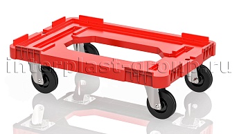 Тележка пластиковая с отверстием без тормозов красная в Пензе Тележка пластиковая с отверстием без тормозов красная в Пензе
