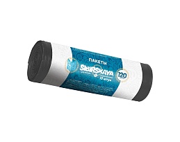 Мешки для мусора 120 л, черные, в рулоне 10 шт., ПНД, 14 мкм, 1100х700 мм, SIBIRSKAYA, 101-008 S в Пензе