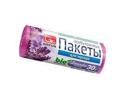 Мешки для мусора 30 л, ароматизированные, Лаванда, сиреневые, в рулоне 20 шт., ПНД, 9 мкм, 560х530 мм, GRIFON Aroma, 101-020 La в Пензе