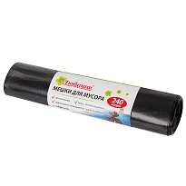 Мешки для мусора 240 л, черные, в рулоне 5 шт., ПВД 30 мкм, 1300х900 мм, Любаша, 605338 в Пензе Мешки для мусора 240 л, черные, в рулоне 5 шт., ПВД 30 мкм, 1300х900 мм, Любаша, 605338 в Пензе