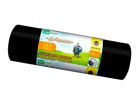 Мешки для мусора 180 л, ароматизированные, черные, в рулоне 10 шт., ПВД, 100 мкм, 1100х930 мм, Добрыня, Dob18010black в Пензе Мешки для мусора 180 л, ароматизированные, черные, в рулоне 10 шт., ПВД, 100 мкм, 1100х930 мм, Добрыня, Dob18010black в Пензе